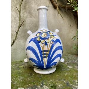 Nevers Earthenware Gourd/bottle, Known As A Pilgrim's Gourd, Folk Art, Late 18th Century.