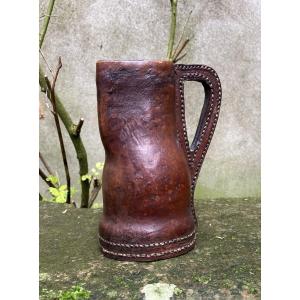 Black Jack Leather Pitcher, English 19th Century?