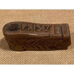 Shoe-shaped Snuffbox With A Mechanism, Late 19th/early 20th Century, Folk Art.