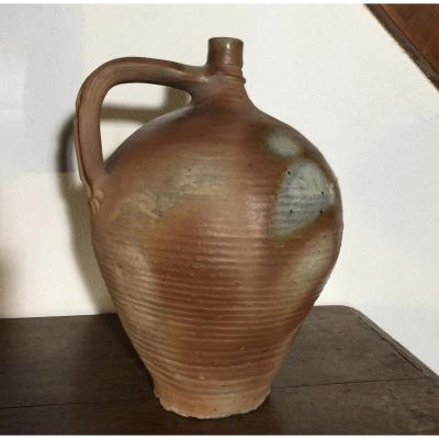 Jug From Martincamp - Sandstone XIXth - Pottery Of Normandy - Folk Art