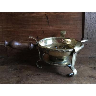 Copper Brass Bronze Table Warmer - With Crowned Punch (late 17th-early 18th)