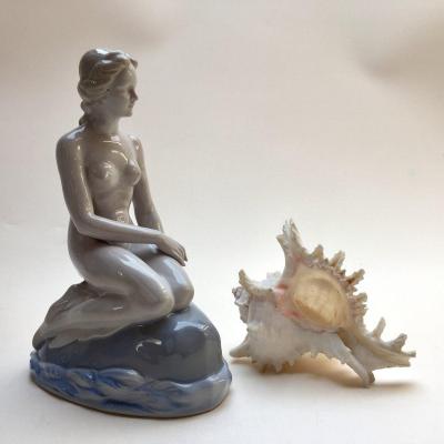 The Little Mermaid - Porcelain Statuette - Copenhagen Or Germany (saxony) - Andersen's Tale