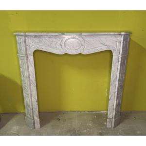 Louis XV Pompadour Mantel White Carrara Marble