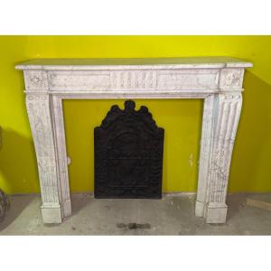 Louis XVI Mantel White Marble