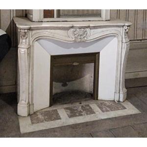 Louis XV Mantel White Carrara