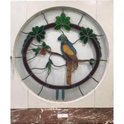 Stained Glass Art Deco Parrot
