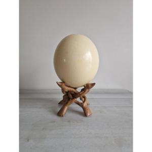 Ostrich Egg On Exotic Wooden Stand