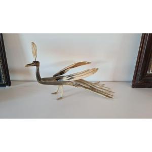 Carved Ox Horn Peacock