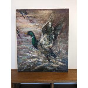Oil On Canvas "the Beautiful Escape" By Maggit Vergez (xx-xxth)
