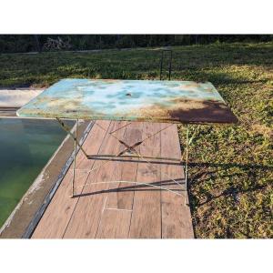 Vintage Green Folding Garden Table