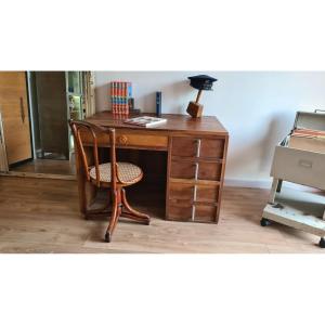 Walnut Administration Desk - Antique Furniture With Drawers