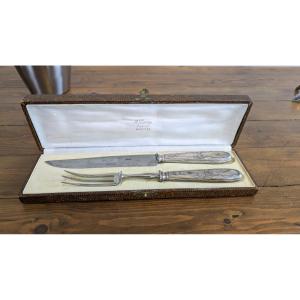 Auguste Leroy, Minerve Solid Silver Leg Of Lamb Service – French Goldsmith