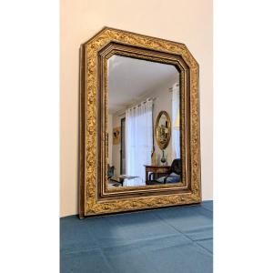 Antique Louis Philippe Style Mirror With Beveled Corners – Carved Gilt Frame 70 X 51 Cm