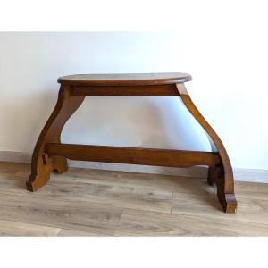 Solid Oak Organ Bench, Art Nouveau Period