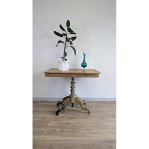 Italian Folding Marquetry Pedestal Table, Antique Scene Decoration, 19th Century