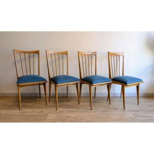 Set Of 4 Scandinavian Design Chairs – Sleek Lines From The 50s/60s