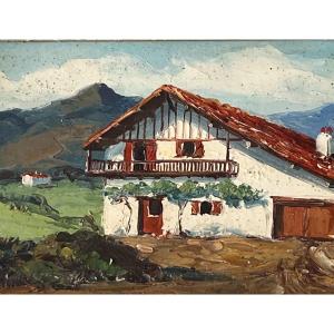 Jiva The Basque Country Towards Ascain. Oil On Panel 21 X 14cm