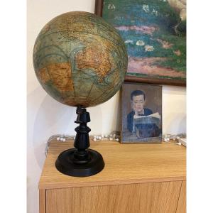 Terrestrial Globe World Map Geographer J. Forest 17-19 Rue Buci Paris XXème