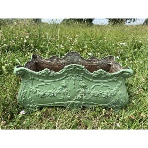 Beautiful Louis XV Style Cast Iron Jardiniere, Late 19th Century. 70 Cm X 34 Cm