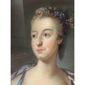 Pastel Portrait Of A Woman, 19th Century, Dehortense De Saint Albin, 1849