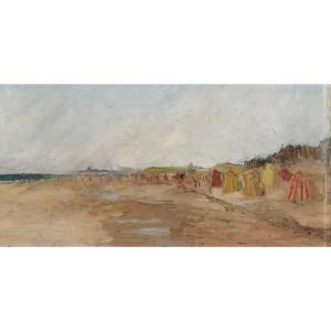 Maurice Bonin. Seaside 1951. Oil On Panel 35 X 27cm