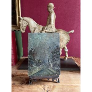 Georges Brahem, Avenue De Verdun, Evening. Caudéran. 1955. Oil On Panel, 21 X 28 Cm