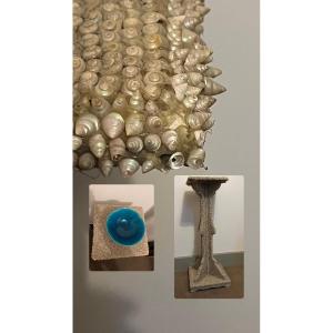 Large Shell-shaped Side Table. 94 Cm High