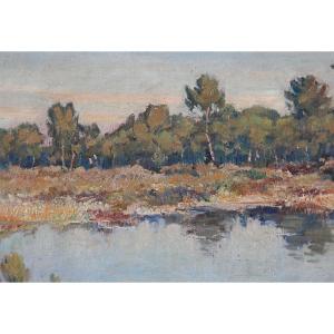 181 Magnificent Landscape Of The Landes Region By Louis Marius Gueit (1877-1956),