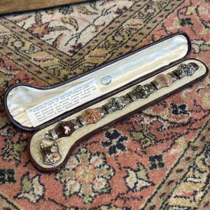 Antique Victorian Sterling Silver Bracelet 1858 Granite Case Sanderson&son Edinburgh XIX