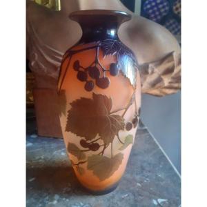 Emile Gallé (1846-1904) Vase With The Virgin Vine In Autumn Art Nouveau