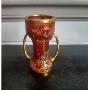 Montjoye Legras Et Cie Lovely Art Nouveau Poppys Vase