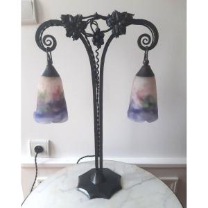 Muller Frères Lunéville Art Nouveau Art Deco Lamp Circa 1920 - 1925