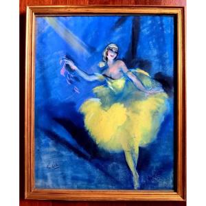Charles Gir (1883-1941) Lovely Pastel Dancer In Tutu Ballerina Young Woman