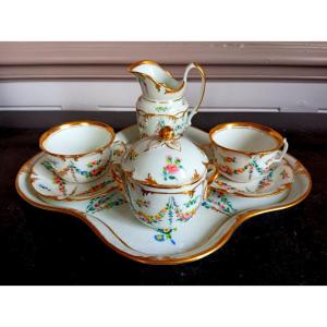 Lovely Paris Porcelain Service Toi Et Moi Decor Of Napoleon III Flower Garlands Style Louis XVI
