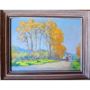 René Péan (1875-1955) Gouache A Road In Chinon (2)