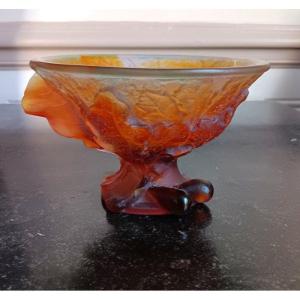 Daum Figs And Lizard Cup Art Nouveau Style