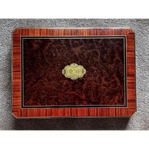 Napoleon III Rosewood Lined Marquetry Token Game Box