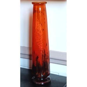 Daum Nancy Cross Of Lorraine Vase With Gold Sequins Art Nouveau Period 1900s