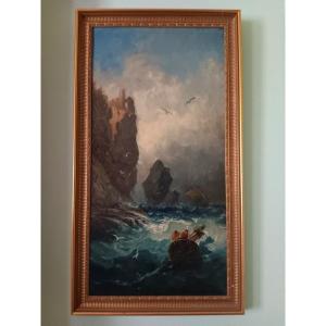 French School Of The 19th Century The Shipwreck Oil On Canvas