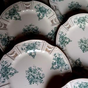  Gien Beautiful Set Of 6 Table Plates 26.3 Cm In Fine Earthenware From The Art Deco Period 1920 - 1930