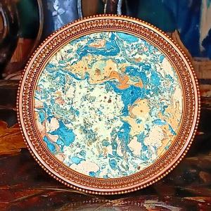 Art Nouveau Gilt Bronze Photo Frame With Heart-shaped And Pearl Decoration