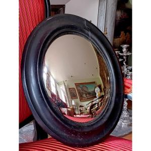 Witch Mirror In Blackened Wood Napoleon III Era