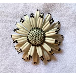 Enameled Flower Brooch