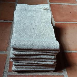 10 Antique Tea Towels In Ecru Damask Linen For Antique Kitchens 