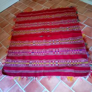 Rug Woven Llama Wool Blanket Peru