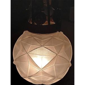 Ceiling Lamp Suspension Boule Chandelier Marcel Vasseur / Degué Art Deco 1925 - 1930 