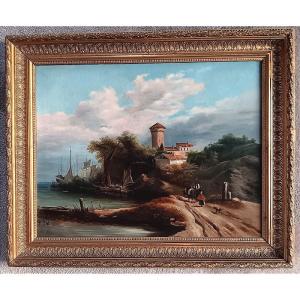 French School Animated Landscape Circa 1830 Romantic Period