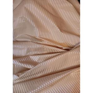 Beautiful Length Of Canary Yellow Striped Satin Silk For Draperies Or Upholstery, 6.50 Meters