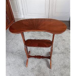 Kidney Table, Flying Table In Mahogany Marquetry