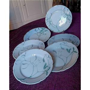 Edmond Lachenal And Keller Et Guérin Service Gui 6 Dinner Plates 22 Cm (4)